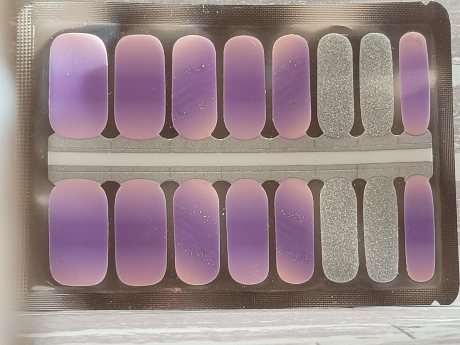 663- Pink to Purple Ombre Silver Glitter