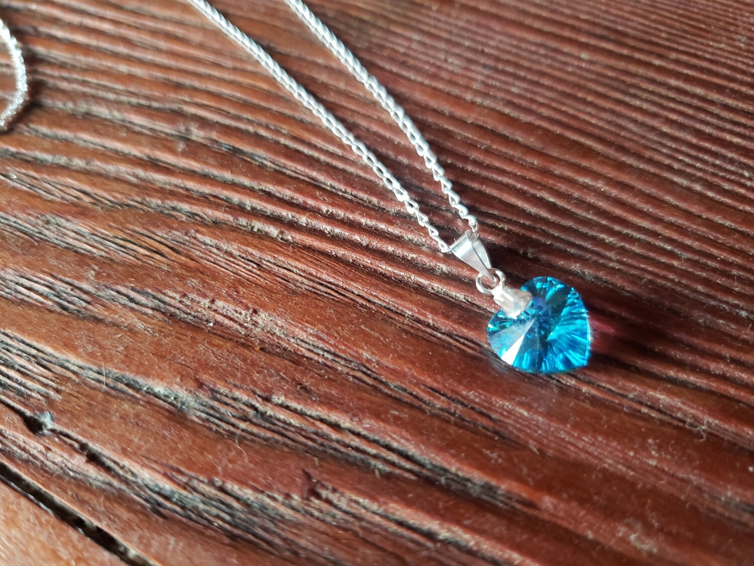 Collar corazón azul Swarovski