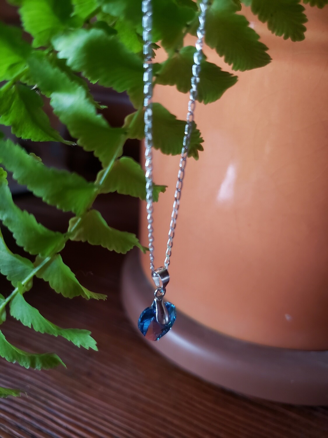 Collar corazón azul Swarovski