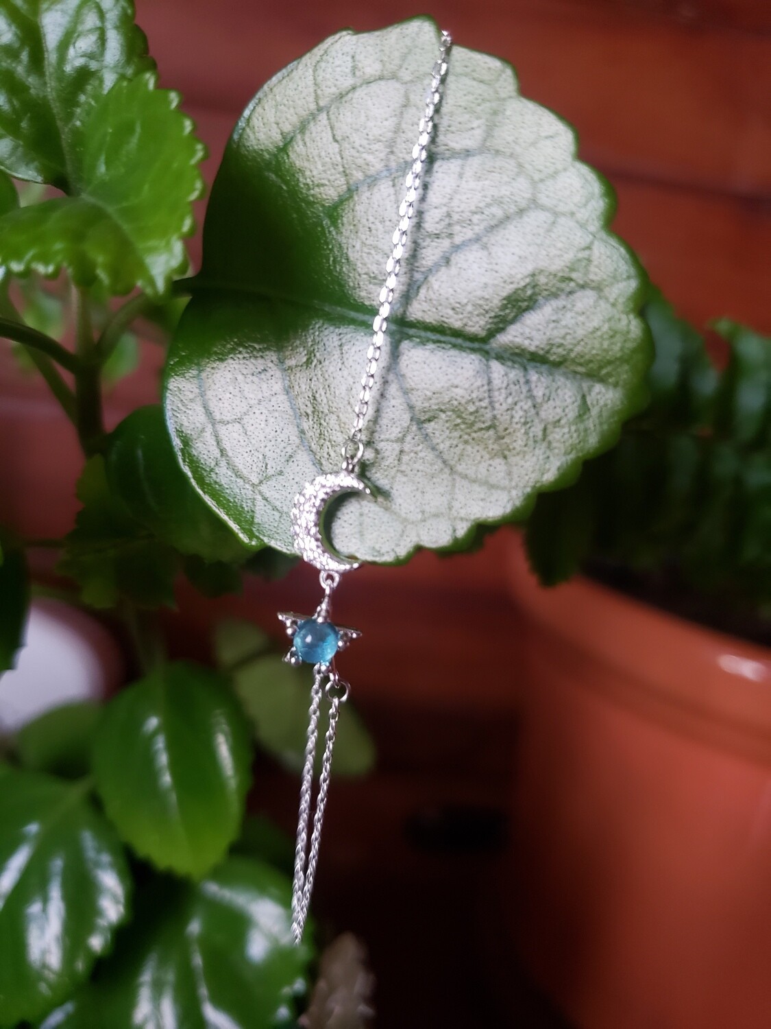 Pulsera Media Luna con circones y estrella de cristal