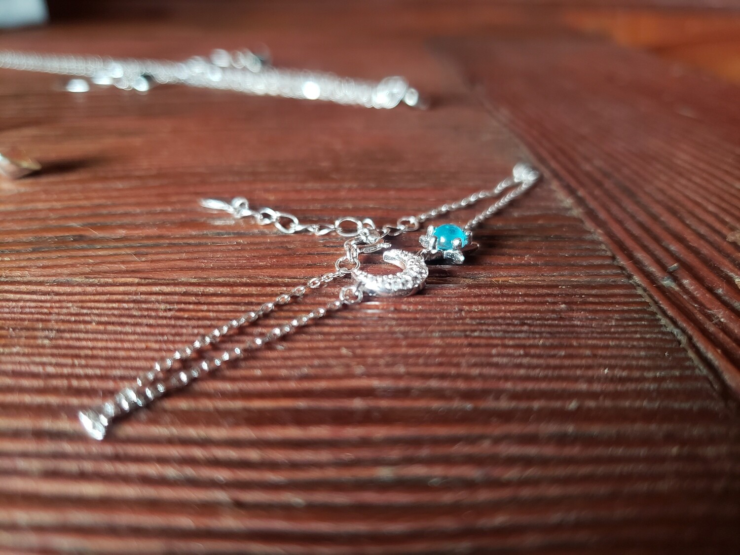 Pulsera Media Luna con circones y estrella de cristal