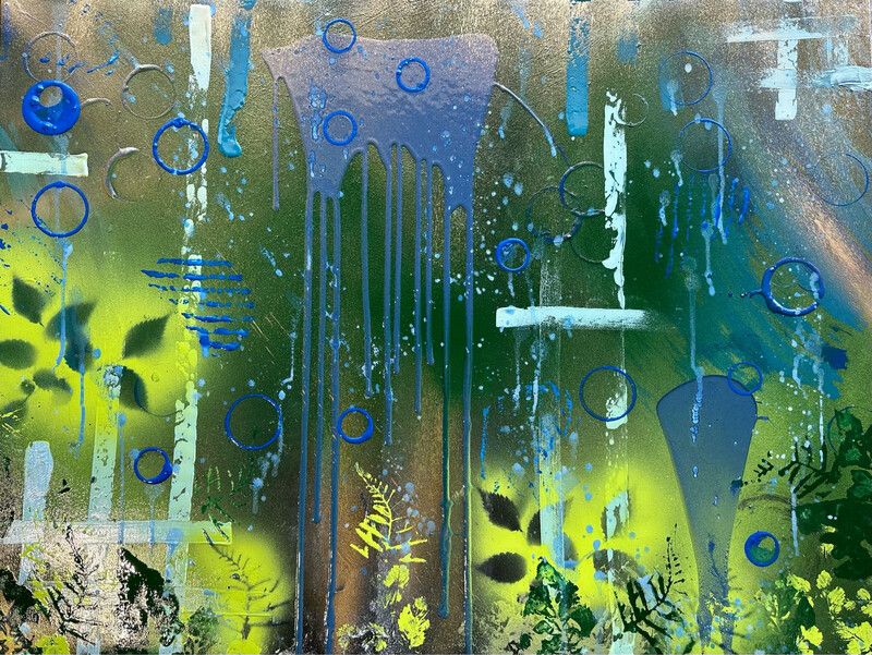 Peinture « éphémère pluie printanière »