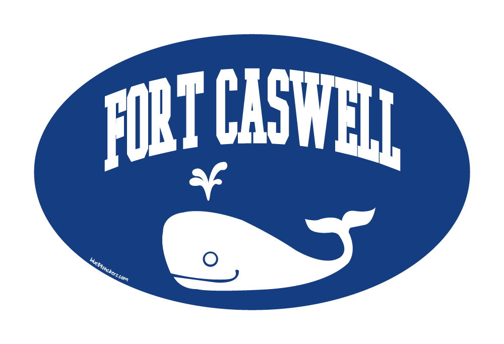 Fort Caswell Blue Whale Oval Sticker