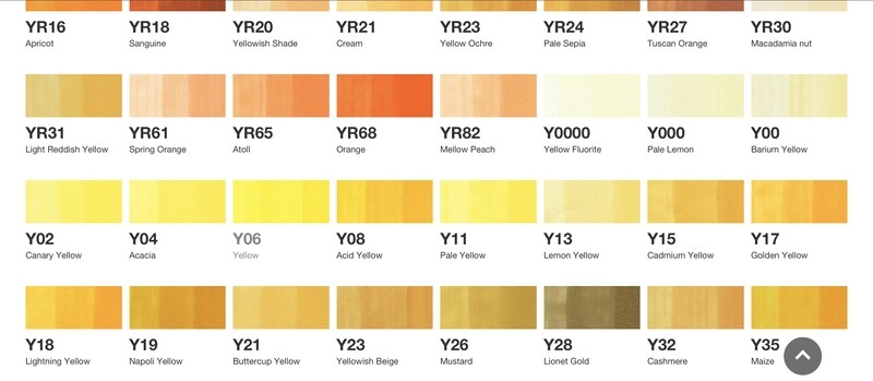 COPIC SKETCH YELLOW SERIES