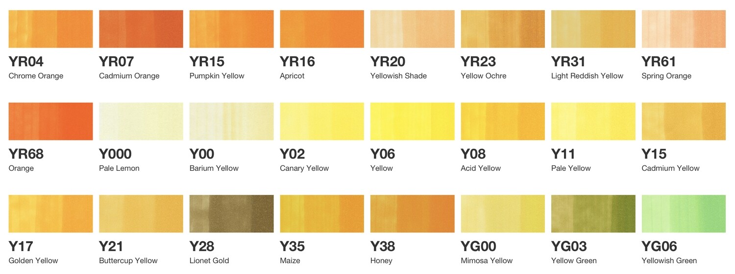 COPIC CIAO YELLOW SERIES