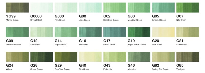 COPIC SKETCH GRN SERIES