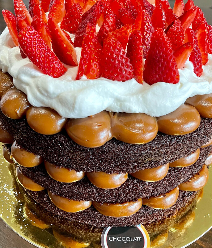 Chocolate Naked Cake With Fresh Berries