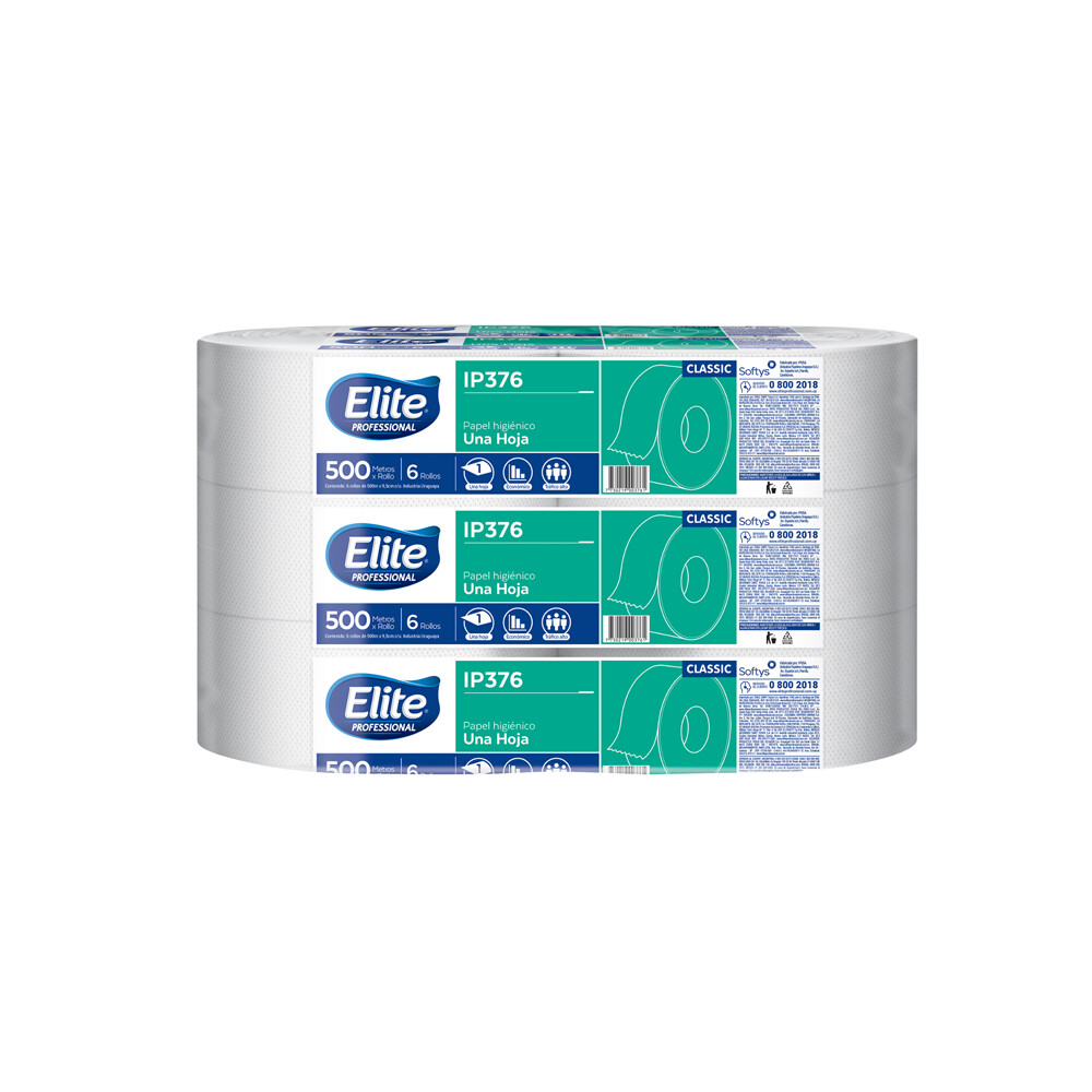 TOALLA ELITE ROLLO HOJA SIMPLE 200M X 6 UNIDADES