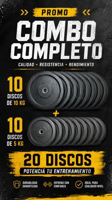 COMBO 150 KG DISCOS BUMPER
