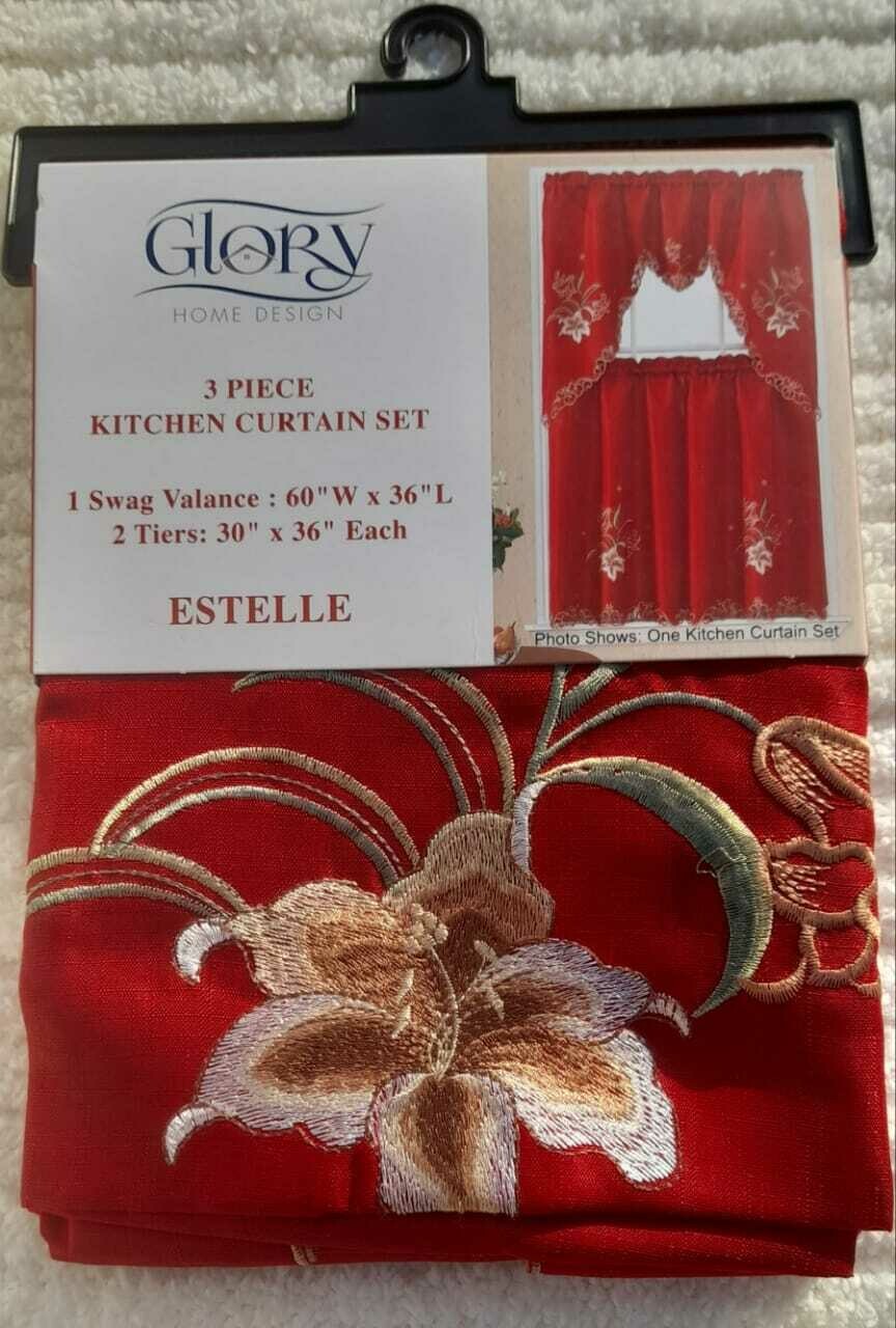 3pc kitchen curtain set