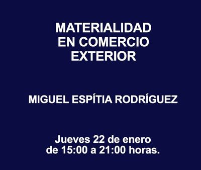 MATERIALIDAD EN COMERCIO EXTERIOR MATERIALIDAD EN COMERCIO EXTERIOR