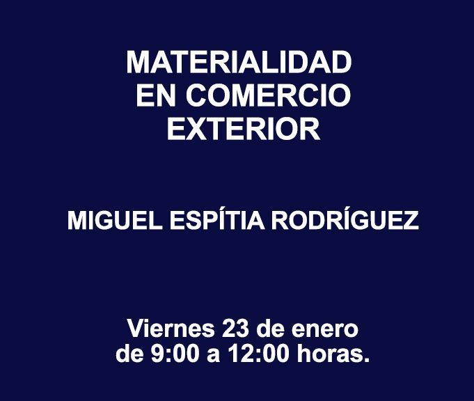 MATERIALIDAD EN COMERCIO EXTERIOR