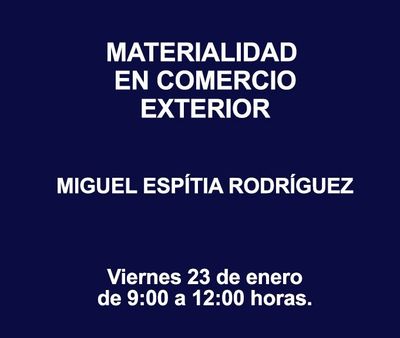 MATERIALIDAD EN COMERCIO EXTERIOR