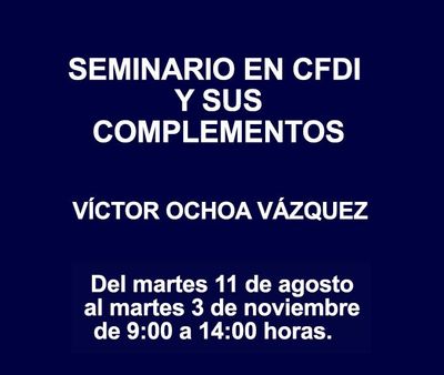 SEMINARIO EN CFDI Y SUS COMPLEMENTOS SEMINARIO EN CFDI Y SUS COMPLEMENTOS