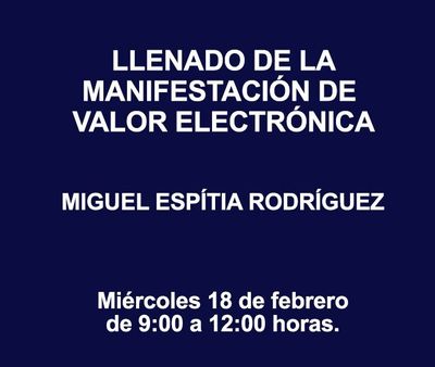 LLENADO DE LA MANIFESTACIÓN DE VALOR ELECTRÓNICA