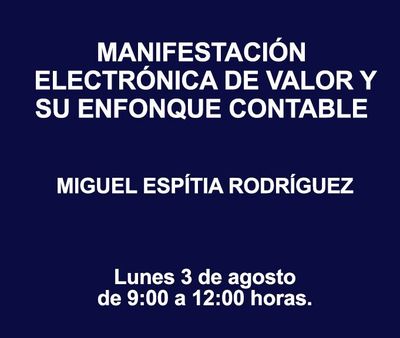 MANIFESTACIÓN ELECTRÓNICA DE VALOR Y SU ENFOQUE CONTABLE MANIFESTACIÓN ELECTRÓNICA DE VALOR Y SU ENFOQUE CONTABLE