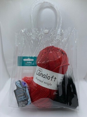 Beginner Knit Kit Red Yarn