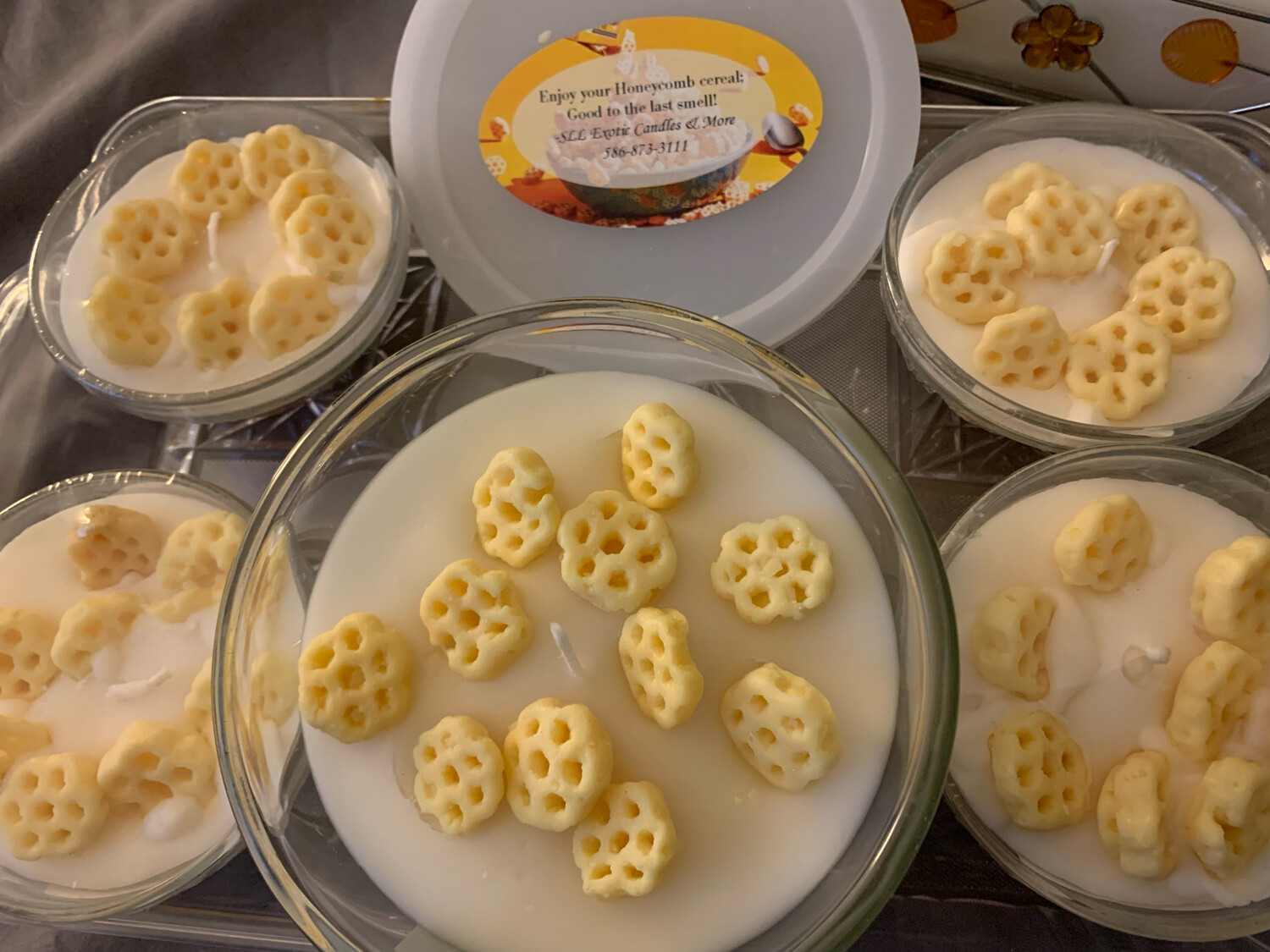 Honeycombs Cereal Candle&gt;small size available