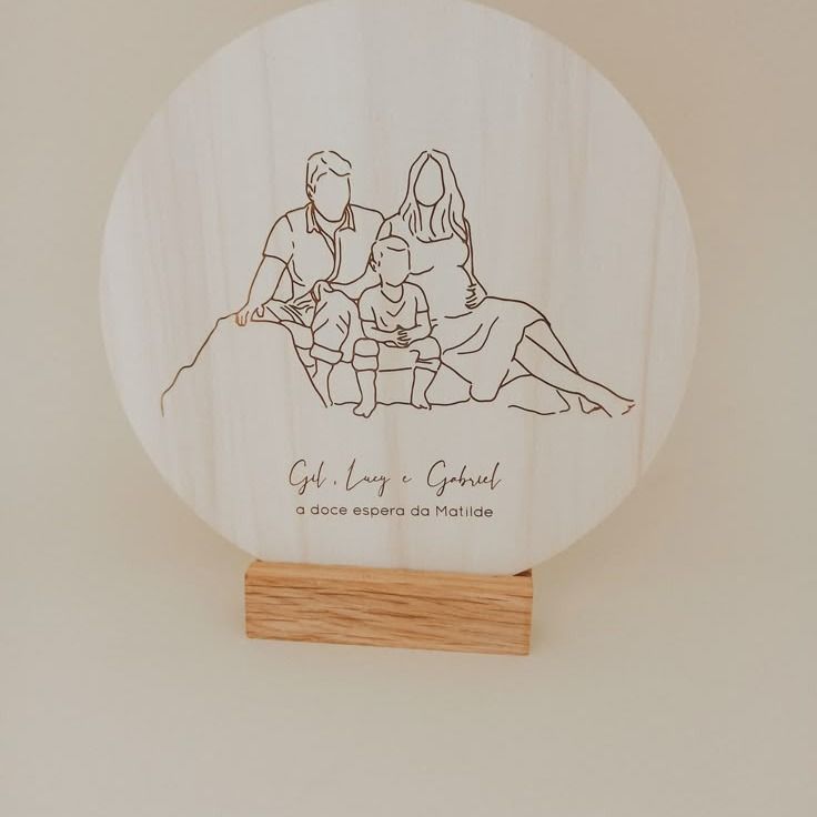 Retratos Familiares Minimalistas en MDF