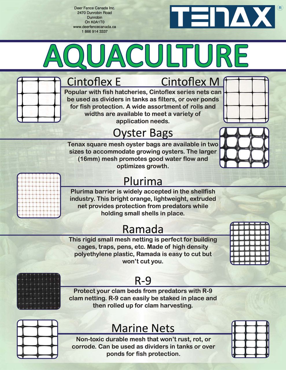 Tenax Aquaculture Nets Brochure