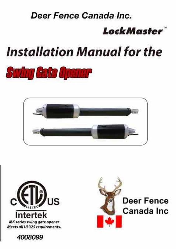 Lockmaster Gate opener user manual