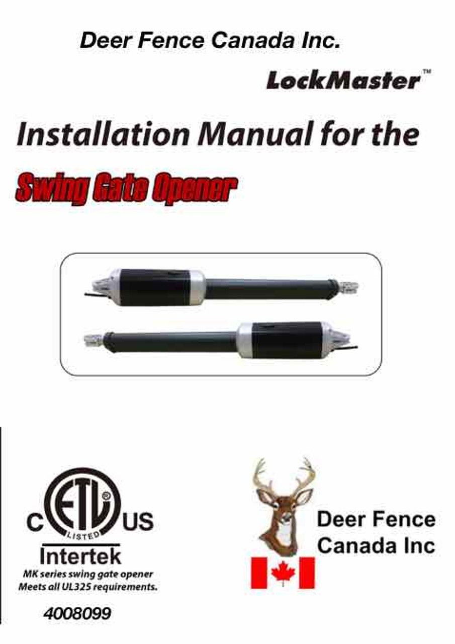 Lockmaster Gate opener user manual