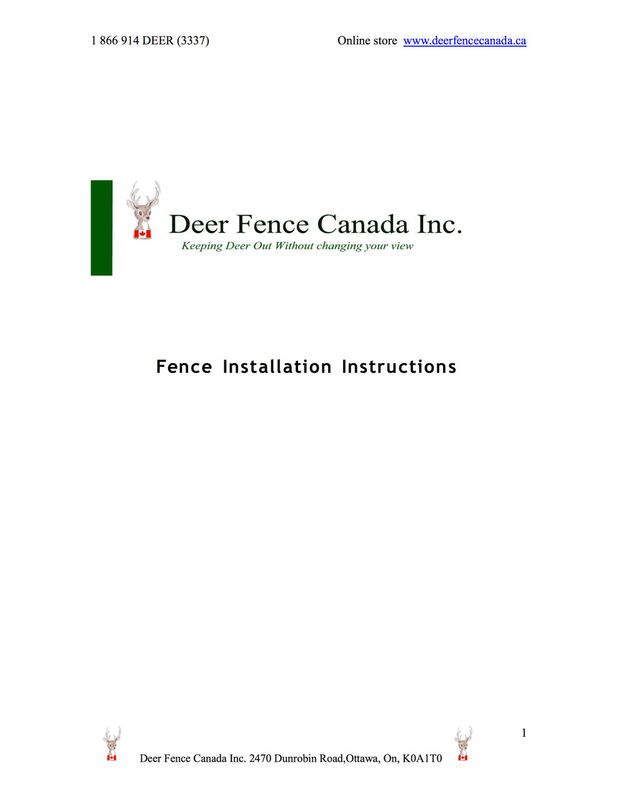 Deer fence Installation Instructions