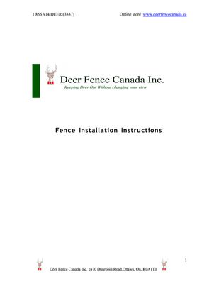 Deer fence Installation Instructions