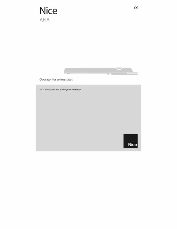 Nice Aria User Manual