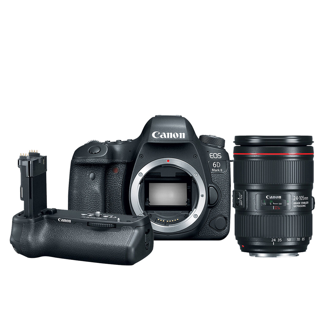 Canon Camera EOS 6D Mark2 Kit EF 24-105 mm.F4L IS II USM พร้อม Grip BG-E21 - รับประกันร้าน Digilife Thailand 1ปี