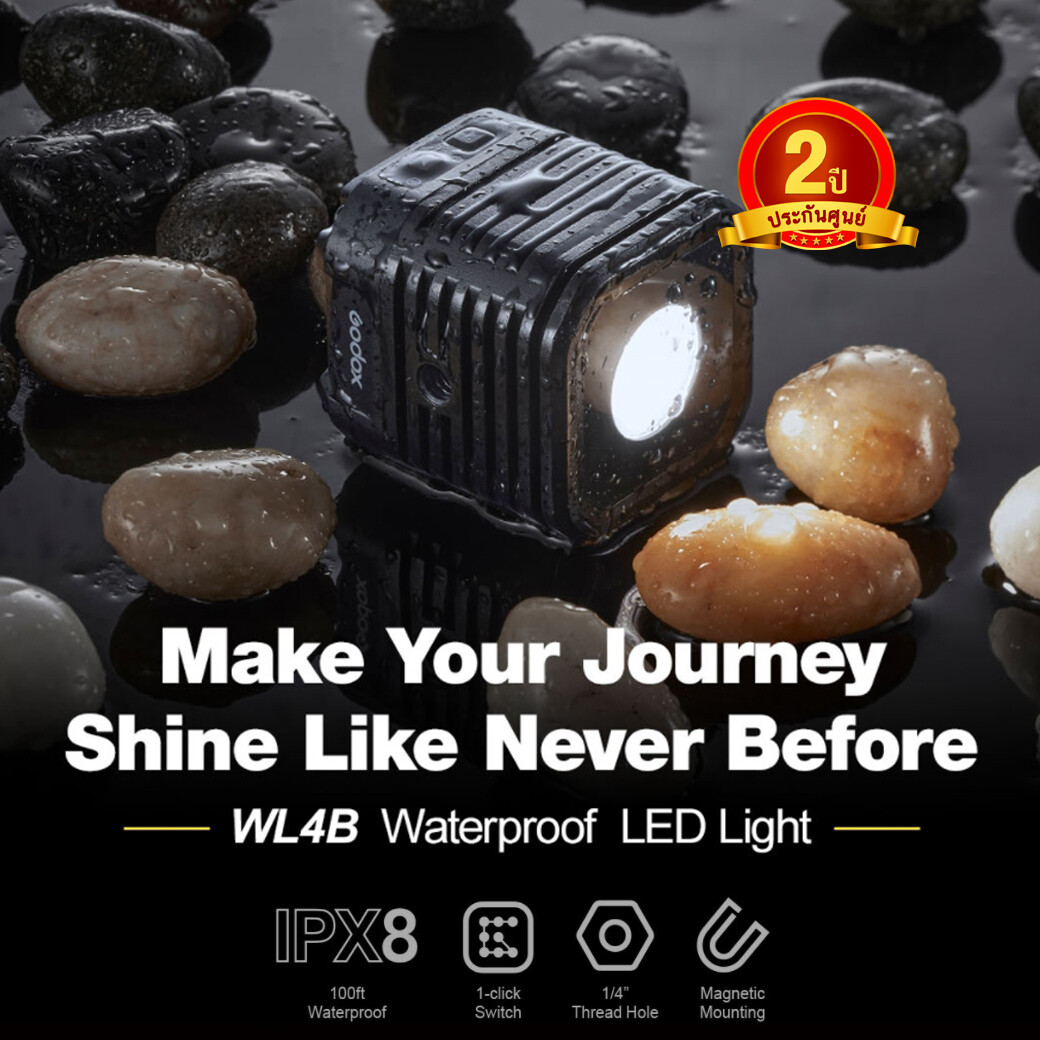 Godox LED WL4B Waterproof - LED Video Light 5600K กันน้ำ - รับประกันศูนย์ GodoxThailand 2ปี