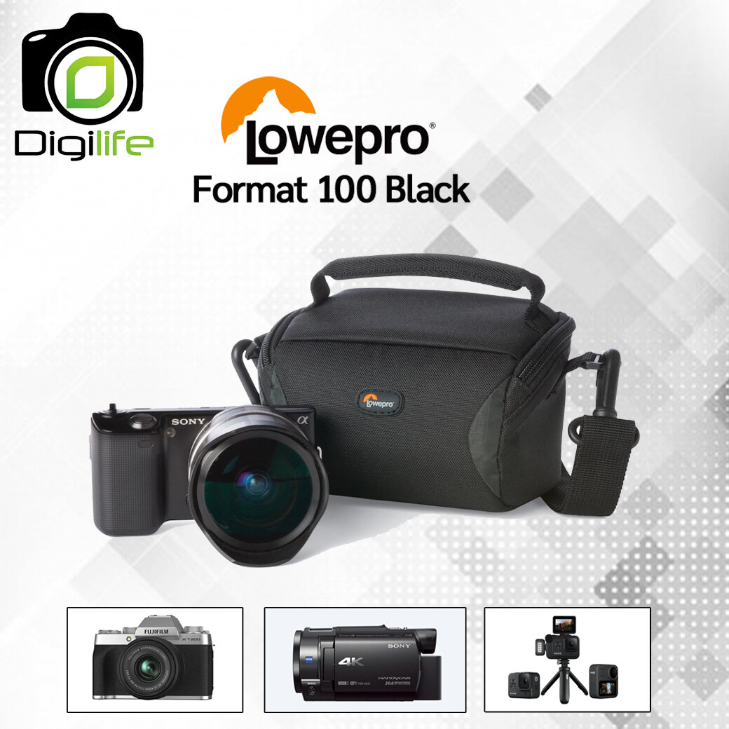 Lowepro Bag Format 100 Black - กระเป๋ากล้อง กล้องวิดีโอขนาดเล็ก กล้อง ActionCam ฯลฯ
