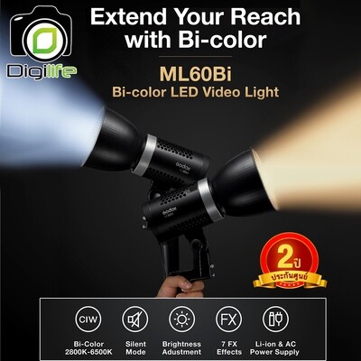 Godox LED ML60Bi - LED Video Light Bi-Color [ ML60 Bi 2800K-6500K ] - รับประกันศูนย์ GodoxThailand 2ปี