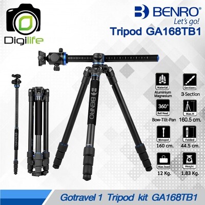 Benro Tripod GA168T B1 - ขาตั้งกล้อง อเนกประสงค์ Monopod , กลับหัว , Top View [ GoTravel 1 GA168TB1 , GA168 ]