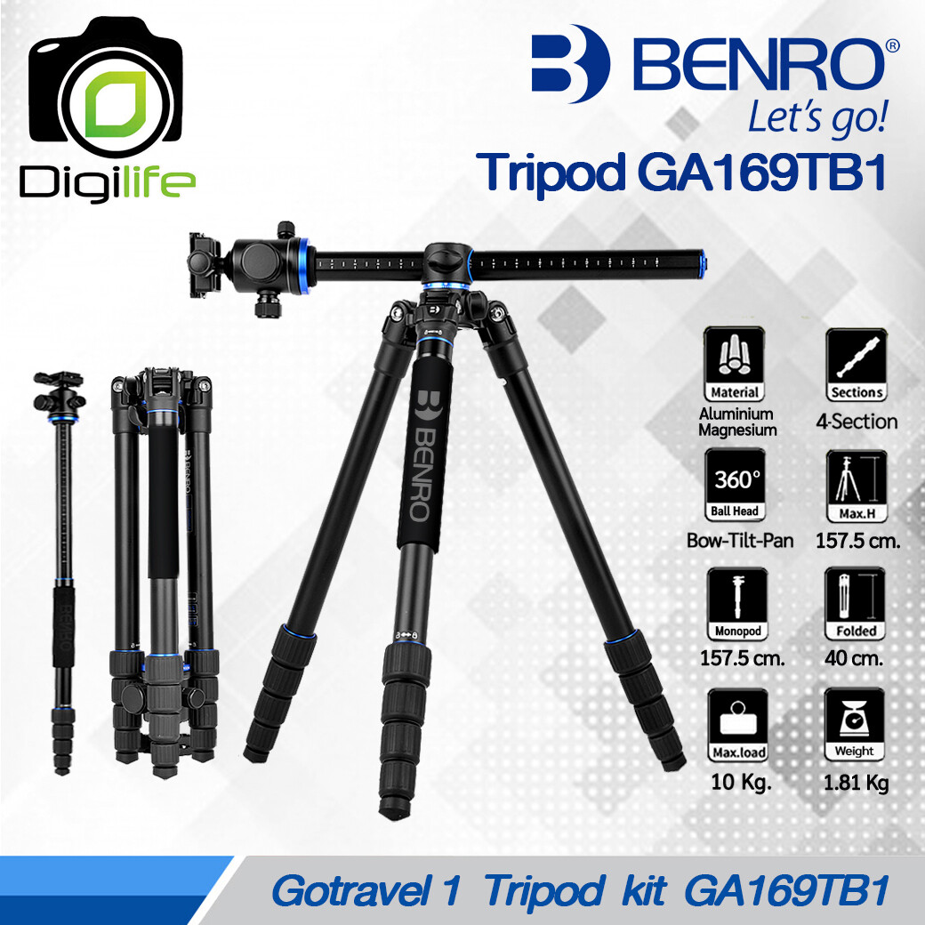 Benro Tripod GA169T B1 - ขาตั้งกล้อง อเนกประสงค์ Monopod , กลับหัว , Top View[ GoTravel 1 GA169TB1 , GA169 ]