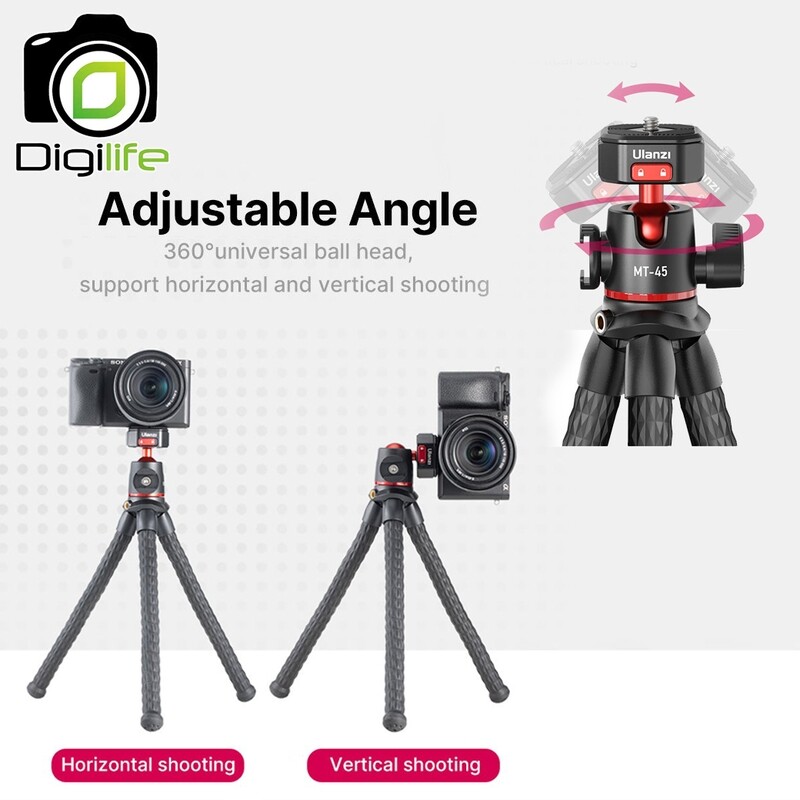 Ulanzi Tripod MT-45 Claw Flexible Tripod พร้อมหัวบอล , Gorillapod, Vlog , Live Streaming ถ่ายภาพ ถ่ายวิดีโอ ขาตั้งปลาหมึก