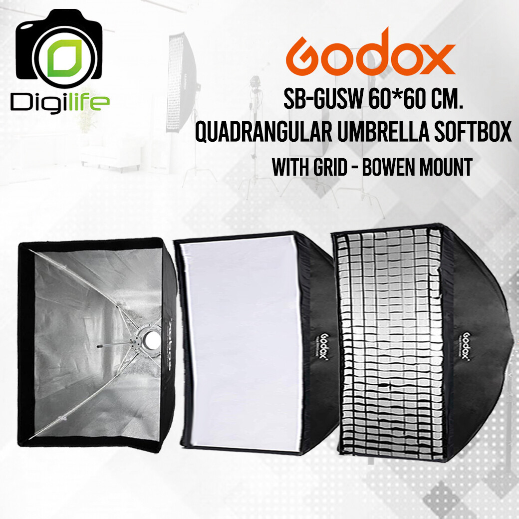 Godox Softbox SB-GUSW 60*60 cm. With Grid - Bowen Mount Quadrangular Umbrella Softbox วิดีโอรีวิว, Live , ถ่ายรูปติบัตร