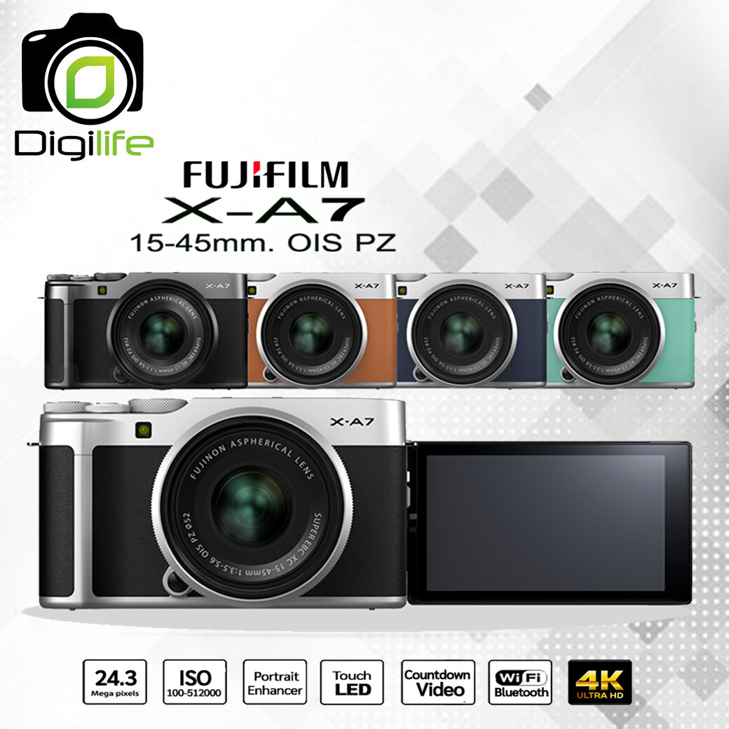 Fujifilm Camera X-A7 Kit 15-45 mm. OIS PZ เมนูอังกฤษ - รับประกันร้าน Digilife Thailand1ปี