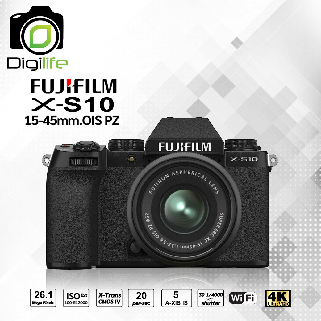Fujifilm Camera X-S10 Kit 15-45 mm.OIS PZ - รับประกันร้าน Digilife Thailand 1ปี