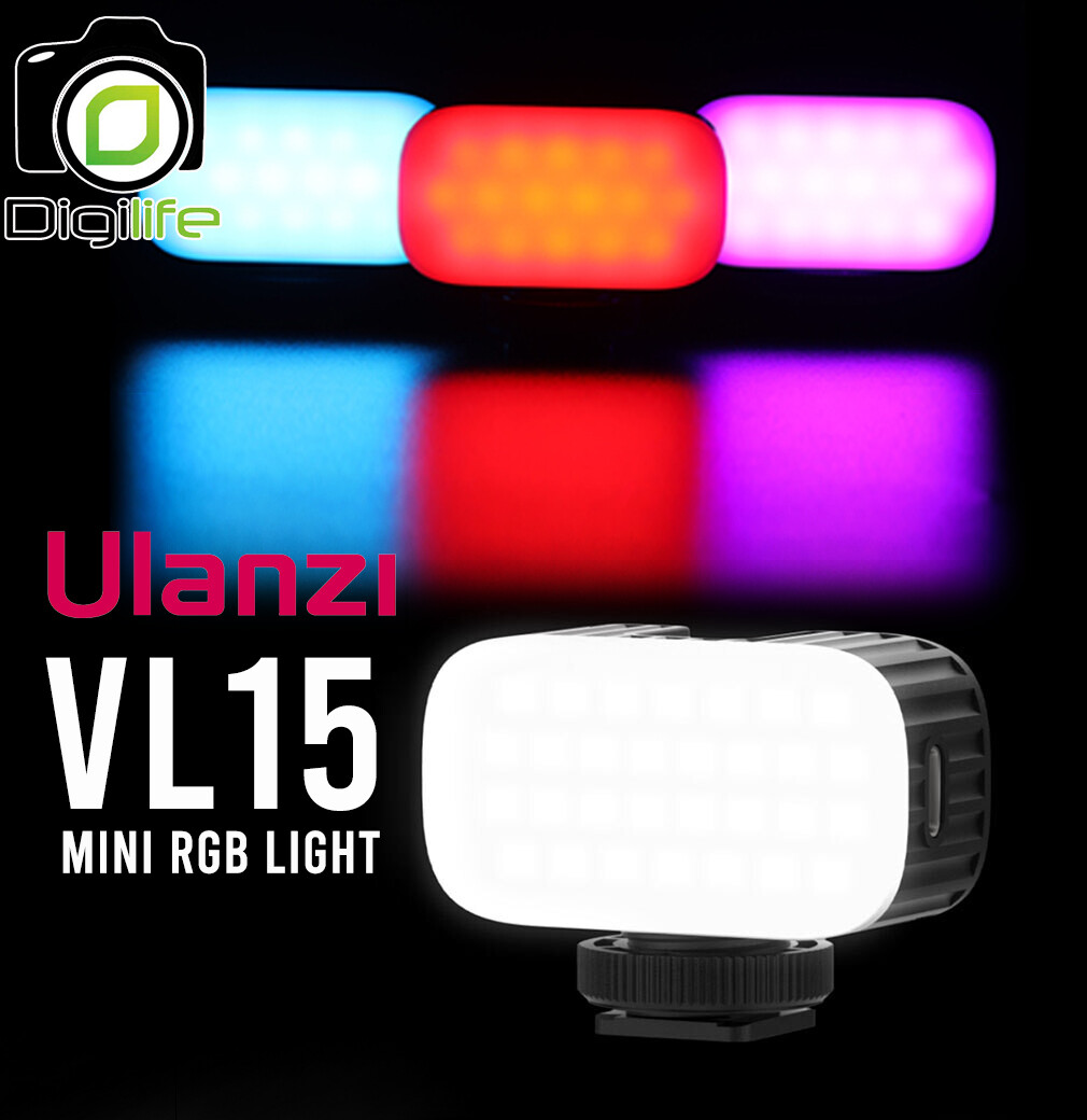 Ulanzi VL15 Mini RGB ไฟ LED Video Light หลากสี - เพิ่มแสงสว่าง สำหรับ DSLR , Action cam , Smartphone - รับประกัน 3เดือน