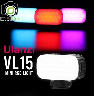 Ulanzi VL15 Mini RGB ไฟ LED Video Light หลากสี - เพิ่มแสงสว่าง สำหรับ DSLR , Action cam , Smartphone - รับประกัน 3เดือน
