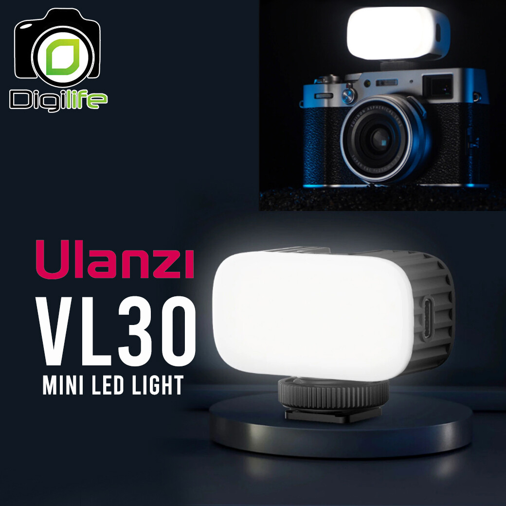 Ulanzi VL30 Mini 5600K ไฟ LED Video Light - เพิ่มแสงสว่าง สำหรับ DSLR , Action cam , Smartphone - รับประกัน 3เดือน