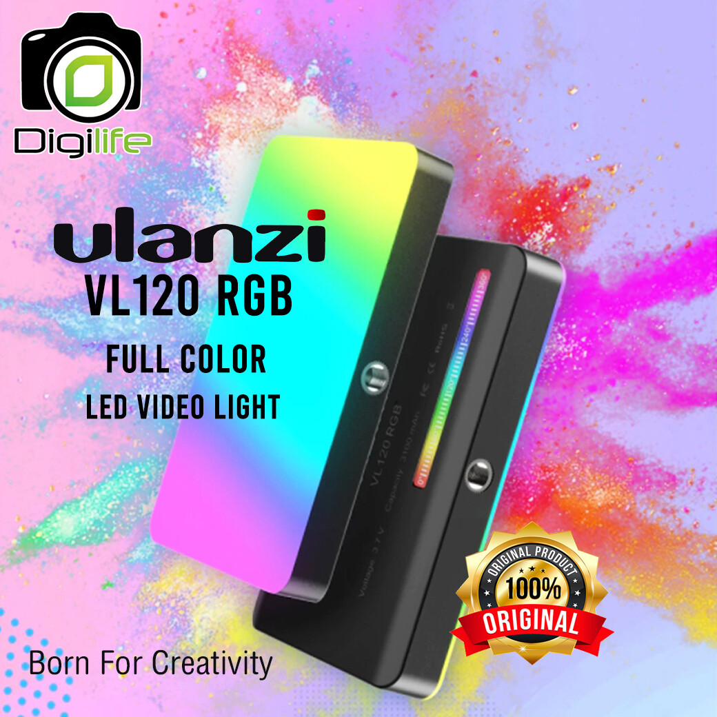 Ulanzi VL120 RGB LED  พกพา แบตในตัว มี SoftBox ให้แสงนุ่มนวล ปรับความสว่างและอุณภูมิสีได้ สำหรับถ่ายรูป, วิดีโอ, ไลฟ์สด