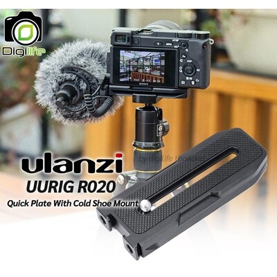 Ulanzi UURig R020 Quick Plate Aluminium [with Cold Shoe Mount ] ควิ๊กเพลท อลูมิเนียม ใช้กับกล้อง ไม้เซลฟี่ , ขาตั้งกล้อง