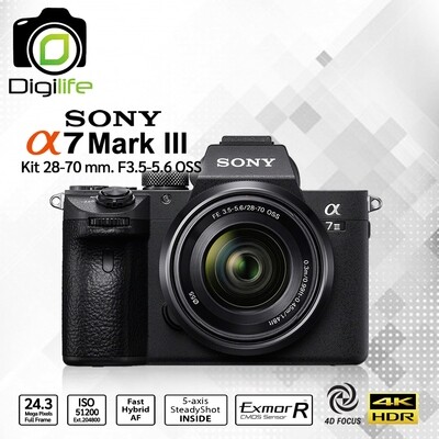 Sony Camera A7 Mark3 Kit FE 28-70 mm. F3.5-5.6 OSS - รับประกันร้าน Digilife Thailand 1ปี