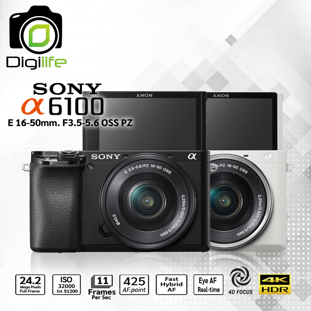 Sony Camera A6100 Kit 16-50 mm.F3.5-5.9 OSS PZ - รับประกันร้าน Digilife Thailand 1ปี