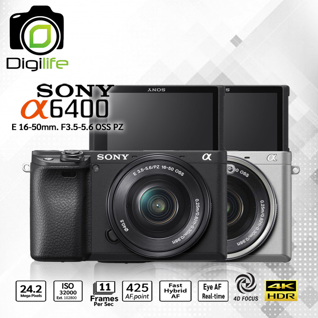 Sony Camera A6400 Kit 16-50 mm.F3.5-5.9 OSS PZ  - รับประกันร้าน Digilife Thailand 1ปี