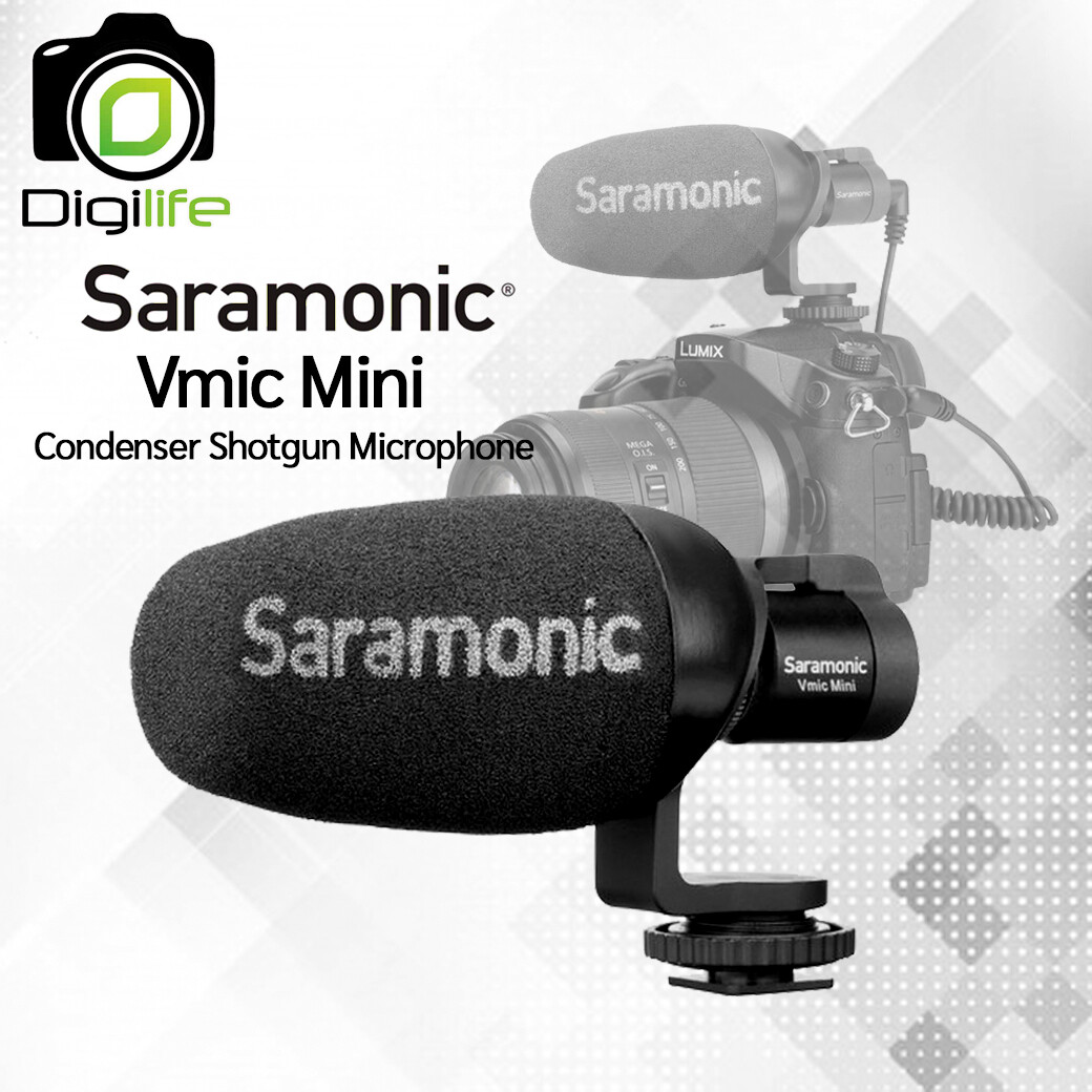 Saramonic Vmic Mini - Condenser Shotgun Microphone ไมค์ติดหัวกล้อง ติดมือถือ - รับประกันร้าน Digilife Thailand 1เดือน