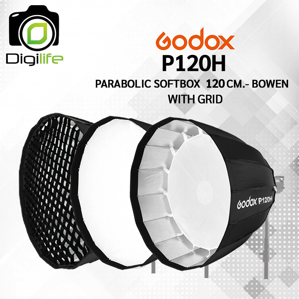 Godox Softbox P120H With Grid , ( P120G , P120L , P120 ) - Parabolic Softbox 120 cm. - Bowen Mount
