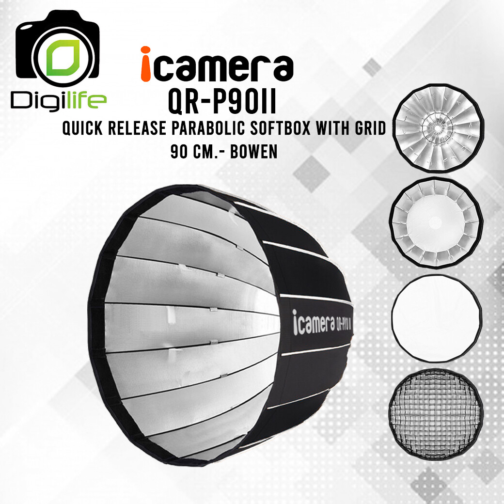 icamera ** Softbox QR-P90 II With Grid - Quick Release Parabolic Softbox 90 cm. - Bowen Mount